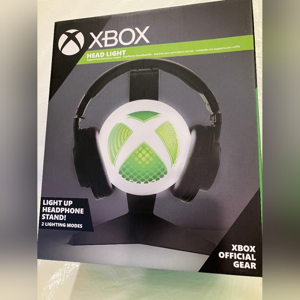NIB XBOX Head Light Lighted Logo Headphone‎ / Headset Cradle Stand By Paladone
